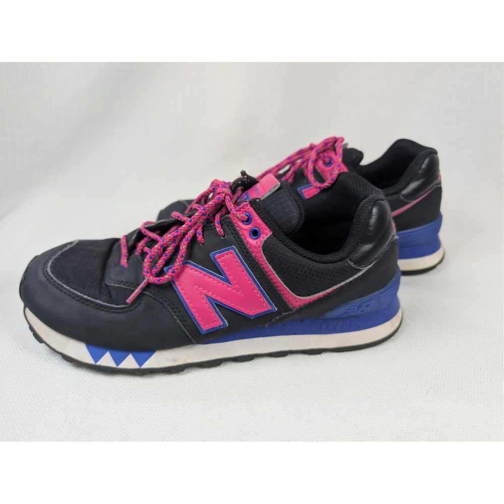 New Balance 574 Womens Size 8 WL574JOA Black Pink Blue Speckled Classic Sneakers